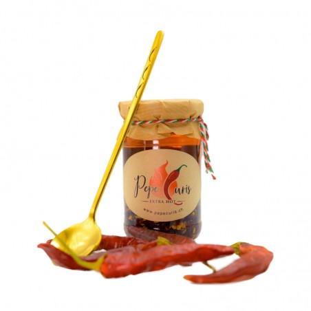 Chiliöl/Chilisauce/Hotsauce, Kombi-Set 110ml oder 210ml mit Löffel ORO