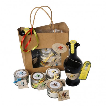 Bestseller Geschenkset Gusto: Olivenöl & 4 Gourmet Salzspezialitäten