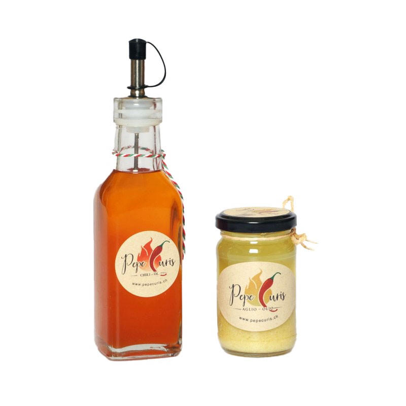 Huile de piment/huile épicée, 170ml et huile d'ail/Aglio-Olio 110ml - Commandez maintenant en ligne. Huile de piment/huile épicée, 170ml et huile d'ail/Aglio-Olio 110ml - Commandez maintenant en ligne.