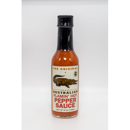 Australian Flamin´ Hot Sauce with Pepper, The Original, 148 ml