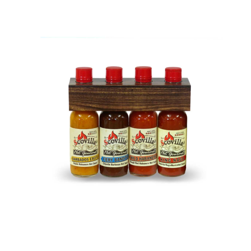 Scovilla Hot Sauce Set: 4er Pack BBQ-Saucen von mild bis extrem scharf