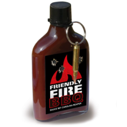 Scovillas  BBQ Sauce FRIENDLY FIRE with real bullet, 247ml
