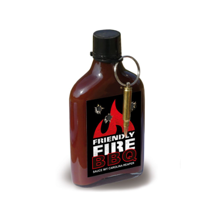 Scovillas BBQ Sauce 247ml FRIENDLY FIRE with real bullet